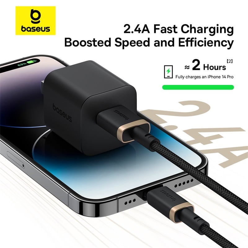 Câble de charge rapide USB vers Lightning Baseus Dura Series 2,4 A (480 Mbps) 1m