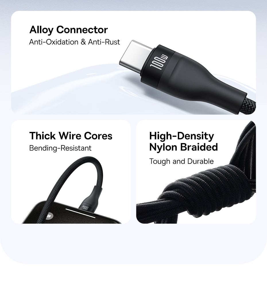 Câble de charge Baseus Flash Series Two For Three U+C vers M+L+C 100 W VERT