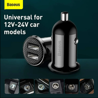 Chargeur de voiture Baseus Grain Pro (double port USB 4,8 A) Noir