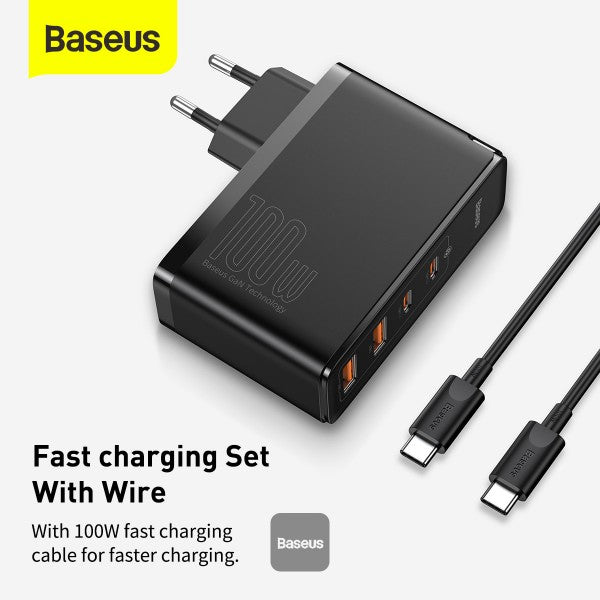 Chargeur rapide Baseus GaN2 Pro 100W – 4 ports USB-C + USB-A CCGAN2P-L01