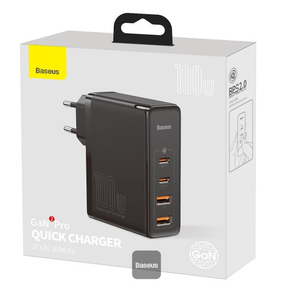 Chargeur rapide Baseus GaN2 Pro 100W – 4 ports USB-C + USB-A CCGAN2P-L01