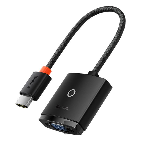 Adaptateur Baseus HDMI vers VGA 1080p compatible HD, convertisseur de câble numérique mâle/femelle pour Xbox, PS5, PS4, box TV, ordinateur portable et projecteur-WKQX010001