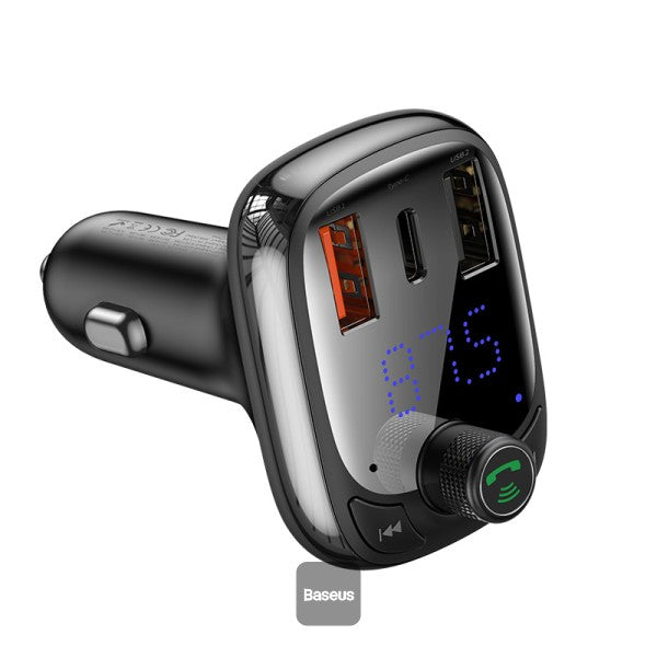Émetteur FM Bluetooth Baseus T-Typed S-13 – Chargeur rapide PPS 36 W – Noir CCMT000101
