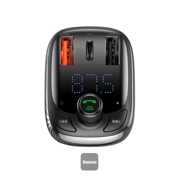 Émetteur FM Bluetooth Baseus T-Typed S-13 – Chargeur rapide PPS 36 W – Noir CCMT000101