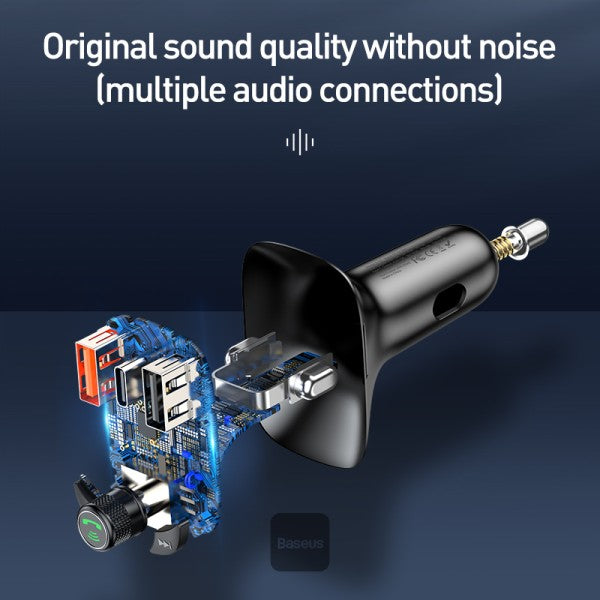 Émetteur FM Bluetooth Baseus T-Typed S-13 – Chargeur rapide PPS 36 W – Noir CCMT000101