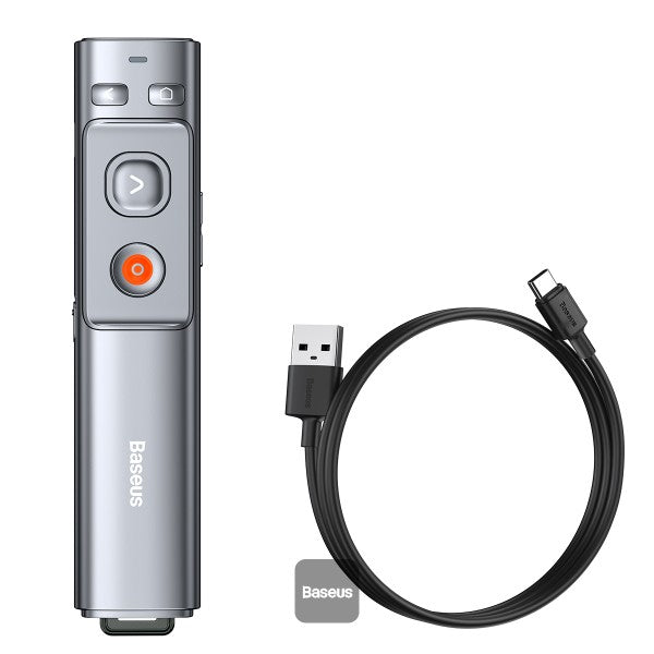 Présentateur sans fil Baseus rechargeable Orange Dot (laser rouge) - Gris WKCD000013