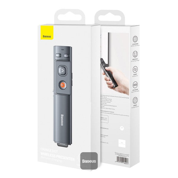 Présentateur sans fil Baseus rechargeable Orange Dot (laser rouge) - Gris WKCD000013