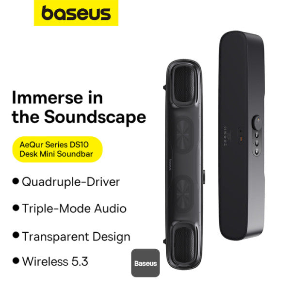 Barre de son Bluetooth de bureau Baseus AeQur Series DS10 - Noir A20054402111-01