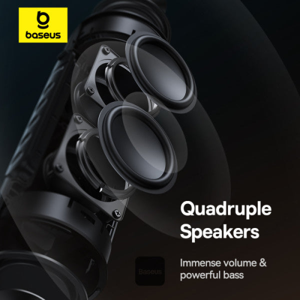 Enceinte Bluetooth Baseus AeQur Series VO20 avec éclairage RGB d'ambiance | Bluetooth 5.3, 15 h d'autonomie, son stéréo puissant de 15 W, basses profondes - Noir A20067900117-00