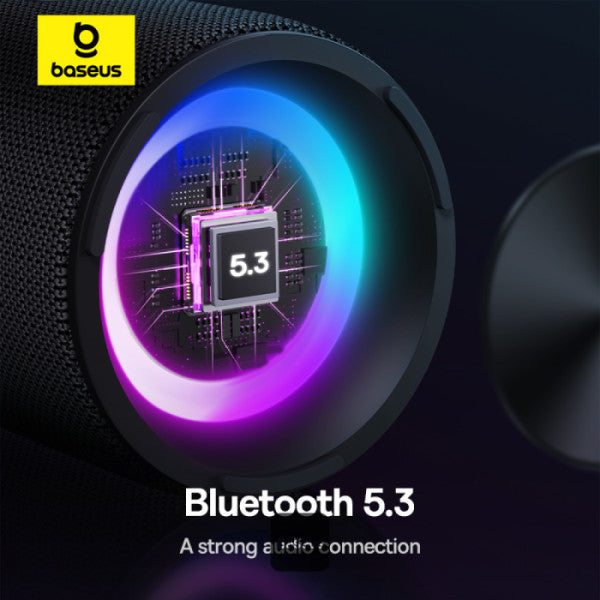 Enceinte Bluetooth Baseus AeQur Series VO20 avec éclairage RGB d'ambiance | Bluetooth 5.3, 15 h d'autonomie, son stéréo puissant de 15 W, basses profondes - Noir A20067900117-00