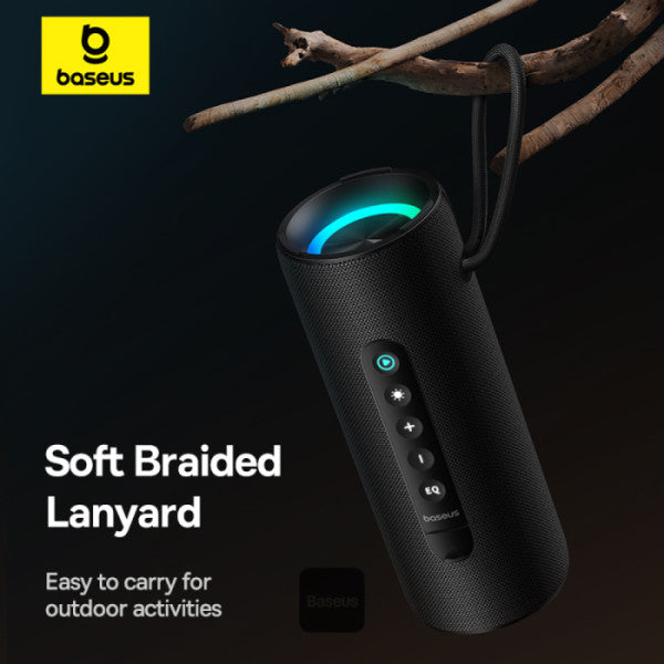 Enceinte Bluetooth Baseus AeQur Series VO20 avec éclairage RGB d'ambiance | Bluetooth 5.3, 15 h d'autonomie, son stéréo puissant de 15 W, basses profondes - Noir A20067900117-00