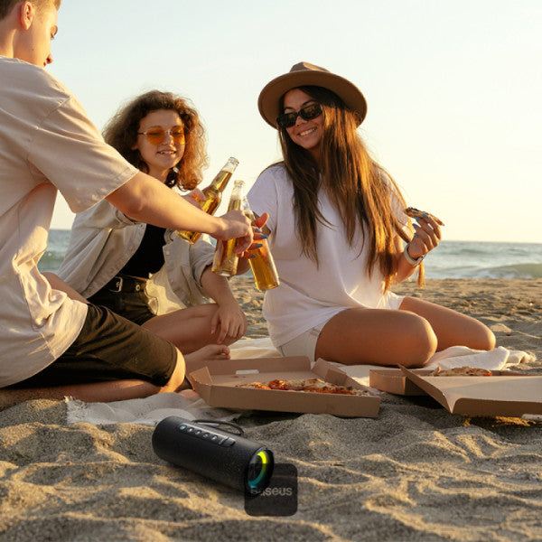 Enceinte Bluetooth Baseus AeQur Series VO20 avec éclairage RGB d'ambiance | Bluetooth 5.3, 15 h d'autonomie, son stéréo puissant de 15 W, basses profondes - Noir A20067900117-00