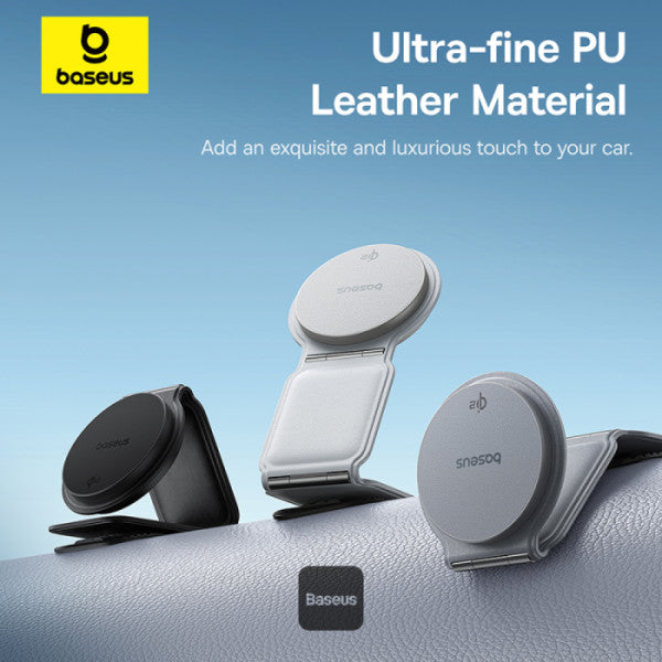 Support de téléphone de voiture Baseus C02 PrimeTrip Series Mega à charge magnétique sans fil avec chargeur sans fil Qi2 MagSafe 15 W - Fixation pour tableau de bord pliable et réglable à 360°