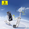 Perche à selfie Baseus TechShot à double support magnétique et à pince avec télécommande Bluetooth - Blanc  B10578300211-00