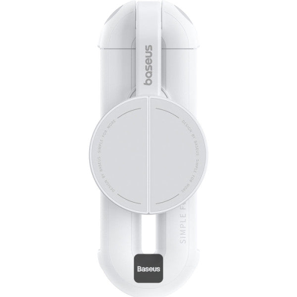 Perche à selfie Baseus TechShot à double support magnétique et à pince avec télécommande Bluetooth - Blanc  B10578300211-00