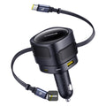Chargeur de voiture Baseus Enjoyment Max 90 W – Deux câbles rétractables USB-C + ports USB-C et USB-A – Noir C00035507121-03