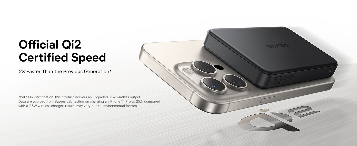 Batterie externe Baseus Airpow II 10 000 mAh avec Qi2 et MagSafe 22,5 W BLANC