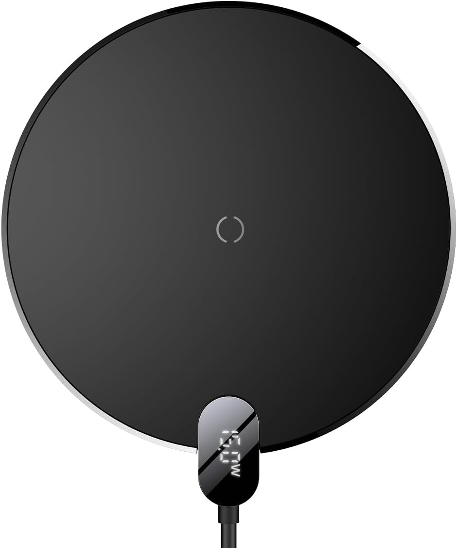 Chargeur sans fil à induction Baseus Digital LED 15 W (Noir)
