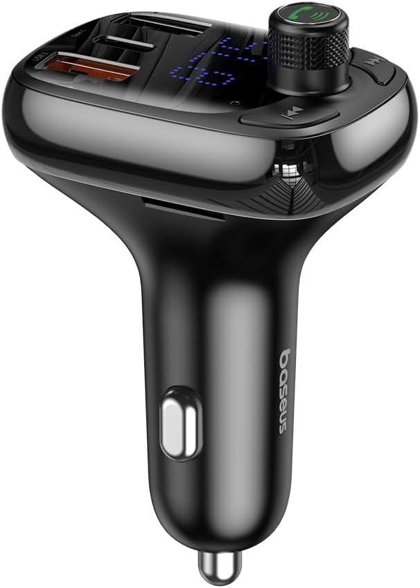Émetteur FM Bluetooth Baseus T-Typed S-13 – Chargeur rapide PPS 36 W – Noir CCMT000101