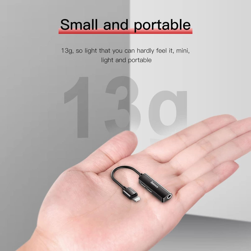 Baseus Audio L52 Lightning Adapter to Mini Jack 3,5 mm et 2 x Lightning (Noir) CALL52-01