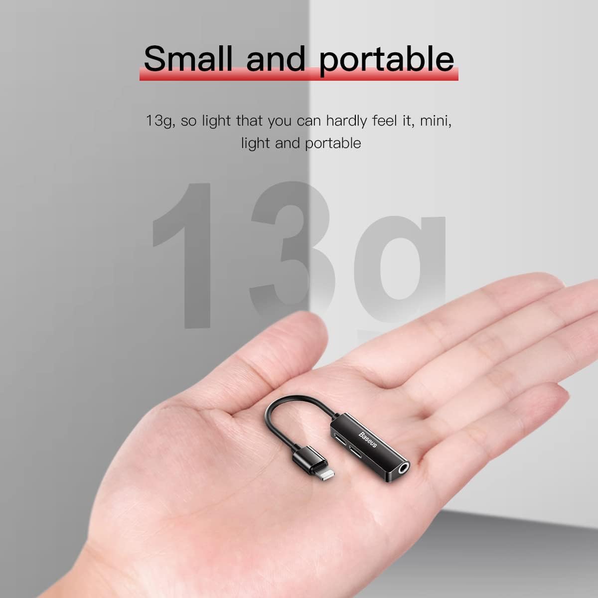 Baseus Audio L52 Lightning Adapter to Mini Jack 3,5 mm et 2 x Lightning (Noir) CALL52-01