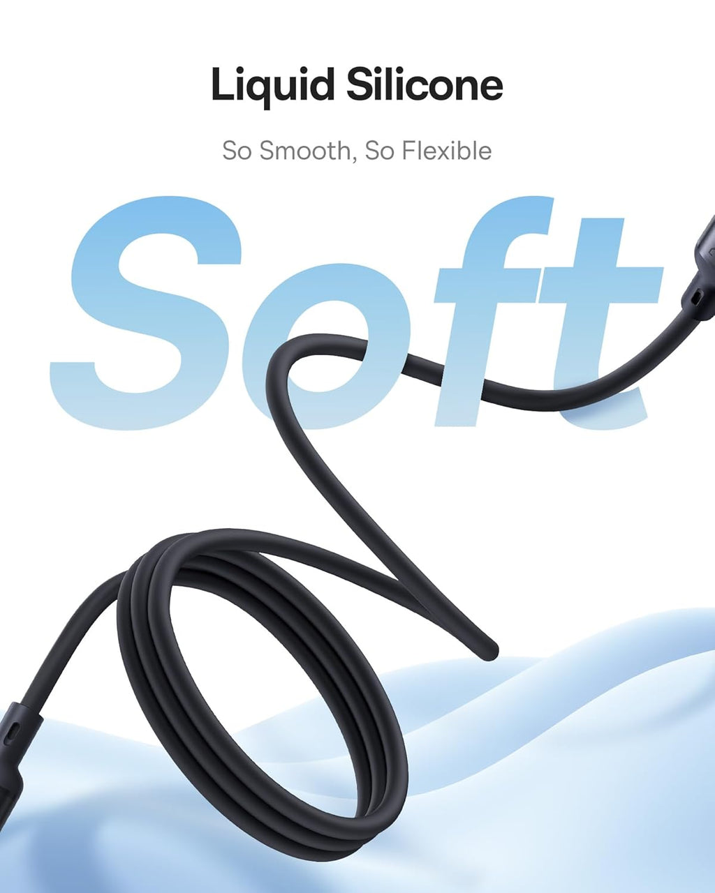 Câble magnétique USB-C Baseus PicoGo, 240 W, enroulé, compatible avec la charge rapide PD 5 A et QC 4.0, en silicone liquide, pour iPhone 16/15 Pro, Samsung Galaxy Pixel, iPad Pro et MacBook Air Noir