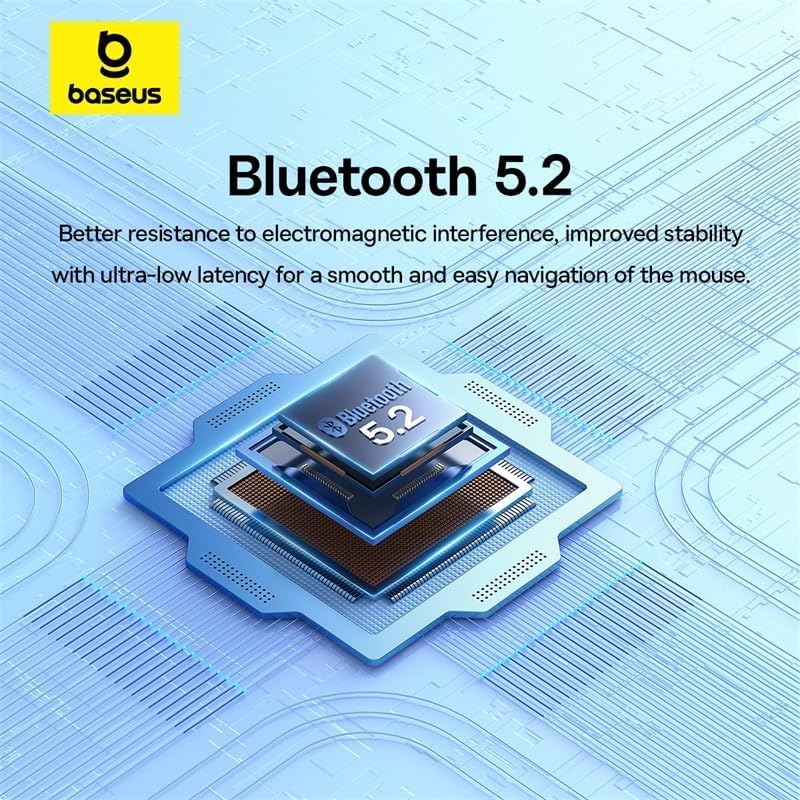 Baseus Souris ergonomique F02, 4000 DPI, 5 DPI réglable, souris sans fil Bluetooth 2,4 GHz, souris d'ordinateur USB pour ordinateur portable, PC, Chromebook, Notebook