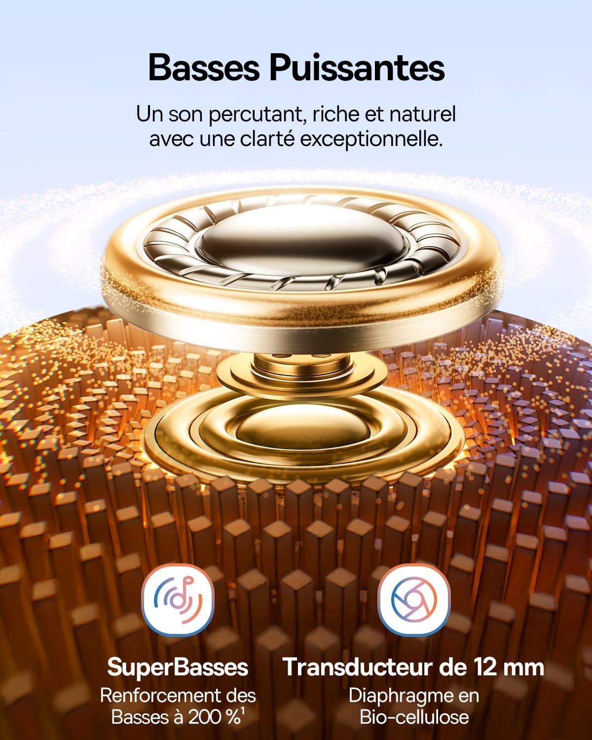 Baseus BC1 Écouteurs à Oreille Ouverte, Clip Oreilles, Son Impressionnant, Basses adaptatives, Bluetooth 6.0, réduction de Bruit en Appel, IP55, 38h