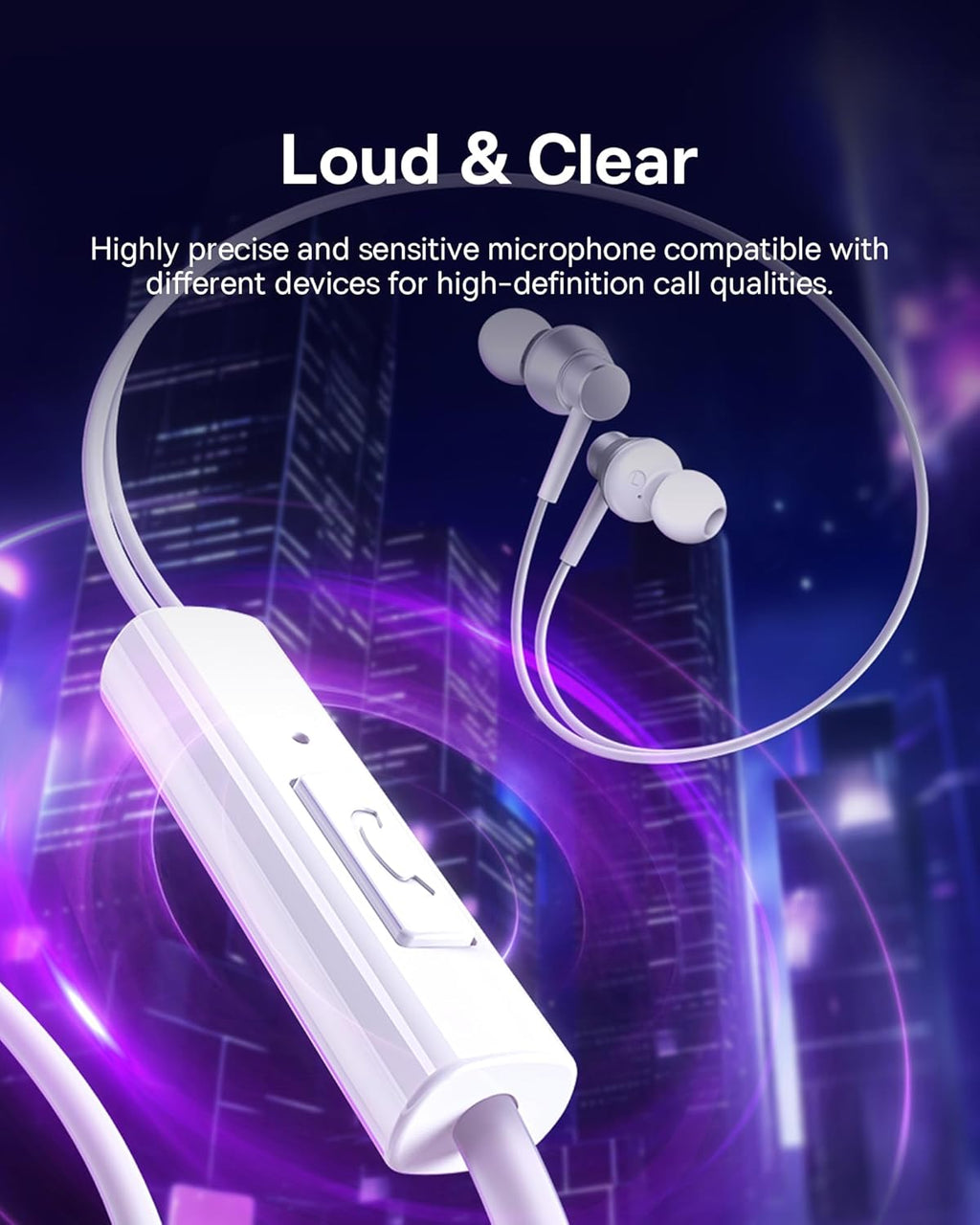 Écouteurs intra-auriculaires filaires Baseus Encok CZ11 Type-C avec micro - BLANC - A00164300213-Z1