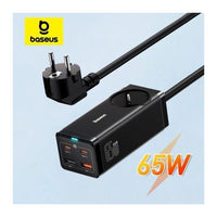 Chargeur Bureau Baseus GaN3 Pro 65W – AC + 2 USB + 2 Type-C (EU) Noir PSZM000901 abidjan