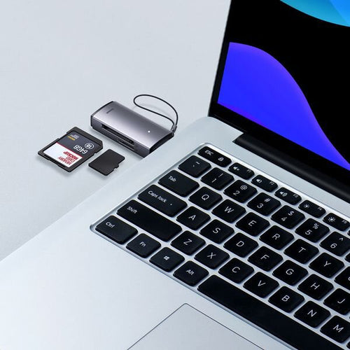 Baseus Adaptateur Lecteur de carte SD / TF USB gris-WKQX060013