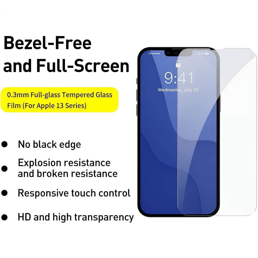 Antichoc Baseus Film de Protection en Verre Trempé Baseus pour Apple iPhone 13 Pro (6,1 pouces)