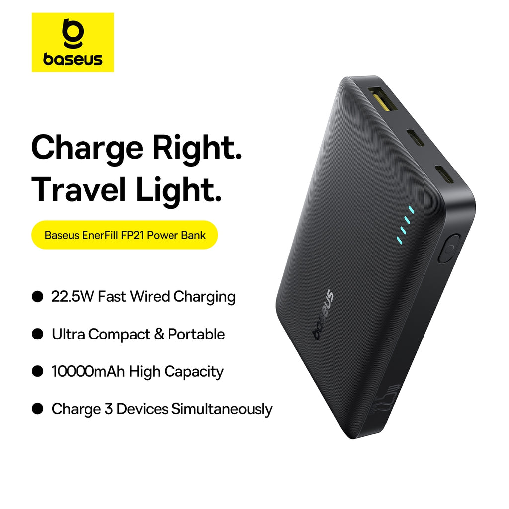 Batterie externe Baseus Enerfill FP21 à charge rapide 10 000 mAh 22,5 W