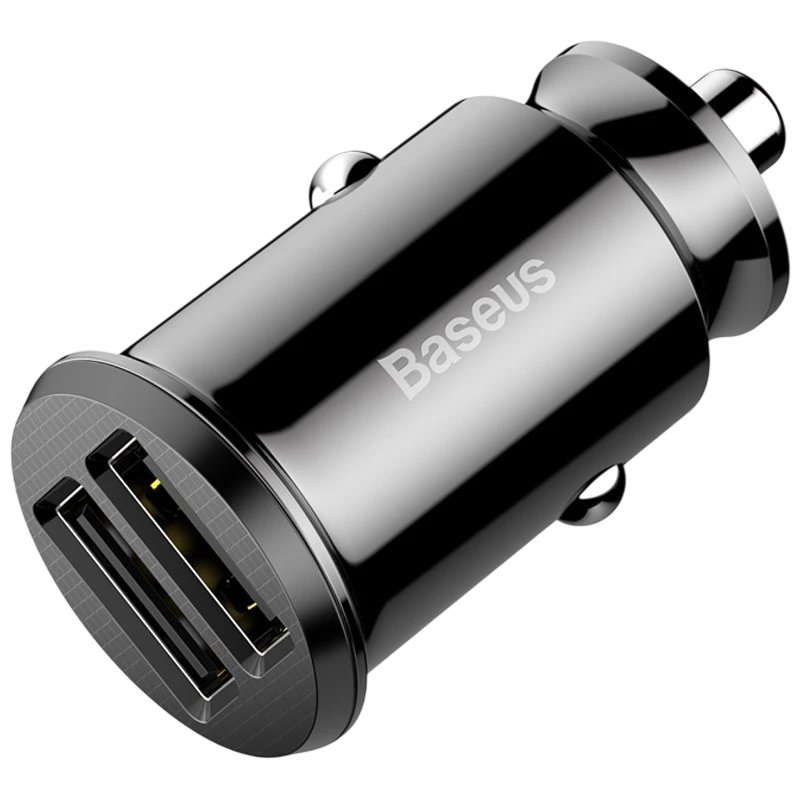Chargeur de Voiture Double USB 3.1A Baseus Small Rice Grain (Noir)CCALL-ML01