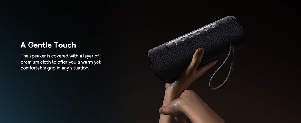 Enceinte Bluetooth Baseus AeQur Series VO20 avec éclairage RGB d'ambiance | Bluetooth 5.3, 15 h d'autonomie, son stéréo puissant de 15 W, basses profondes - Noir A20067900117-00