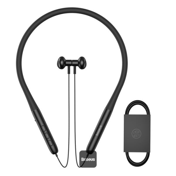 Écouteurs sans fil tour de cou Baseus Bowie P1 - 30 h d'autonomie, Bluetooth V5.2, embouts magnétiques intra-auriculaires, étanches IPX5 - Noir