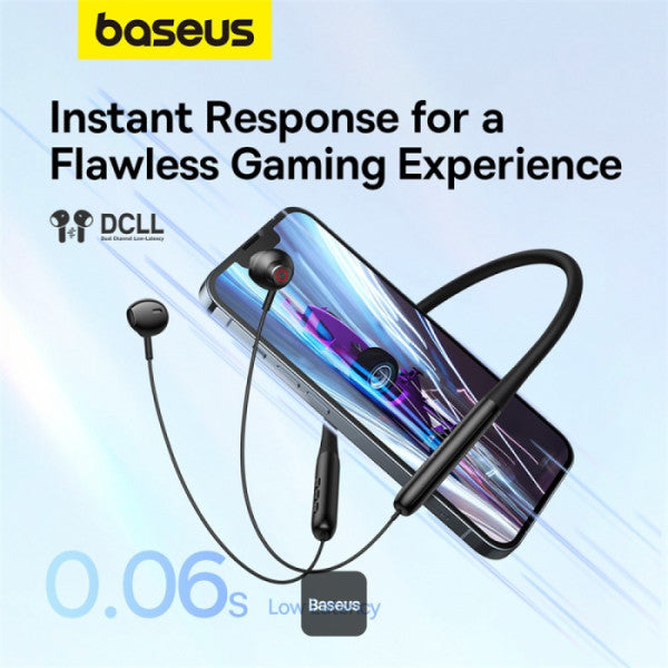 Écouteurs sans fil tour de cou Baseus Bowie P1 - 30 h d'autonomie, Bluetooth V5.2, embouts magnétiques intra-auriculaires, étanches IPX5 - Noir