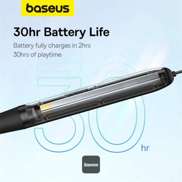 Écouteurs sans fil tour de cou Baseus Bowie P1 - 30 h d'autonomie, Bluetooth V5.2, embouts magnétiques intra-auriculaires, étanches IPX5 - Noir
