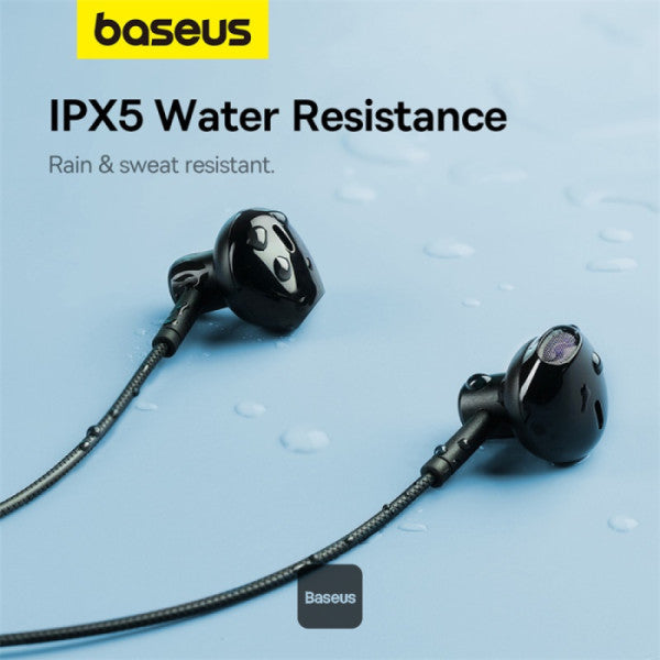 Écouteurs sans fil tour de cou Baseus Bowie P1 - 30 h d'autonomie, Bluetooth V5.2, embouts magnétiques intra-auriculaires, étanches IPX5 - Noir